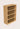 Wooden bookshelf with four shelves on a beige background